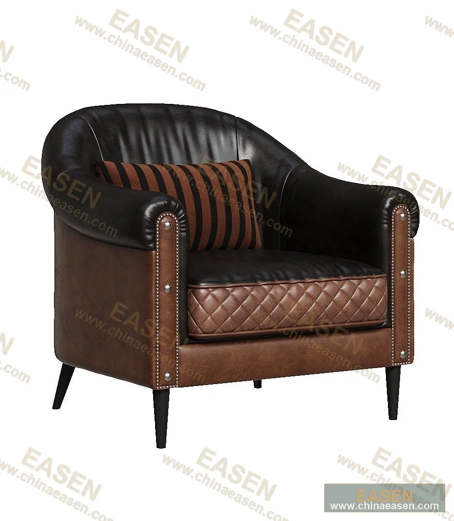YS-B06 — Oil-Wax Leather Single Seat Sofa, Style