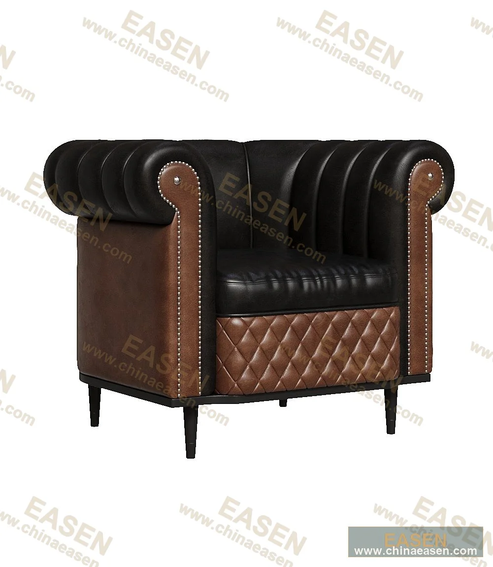 YS-B03 — Oil-Wax Leather Single Seat Sofa, Style