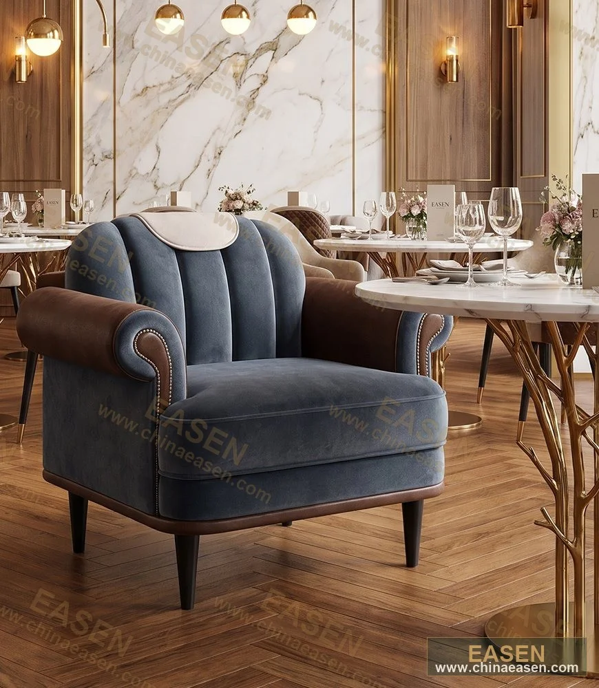YS-D43 — Burgundy Red Velvet Dining Chair