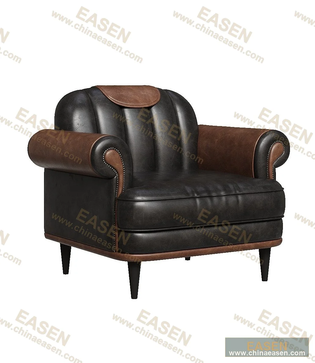 YS-B02 — Oil-Wax Leather Single Seat Sofa, Style
