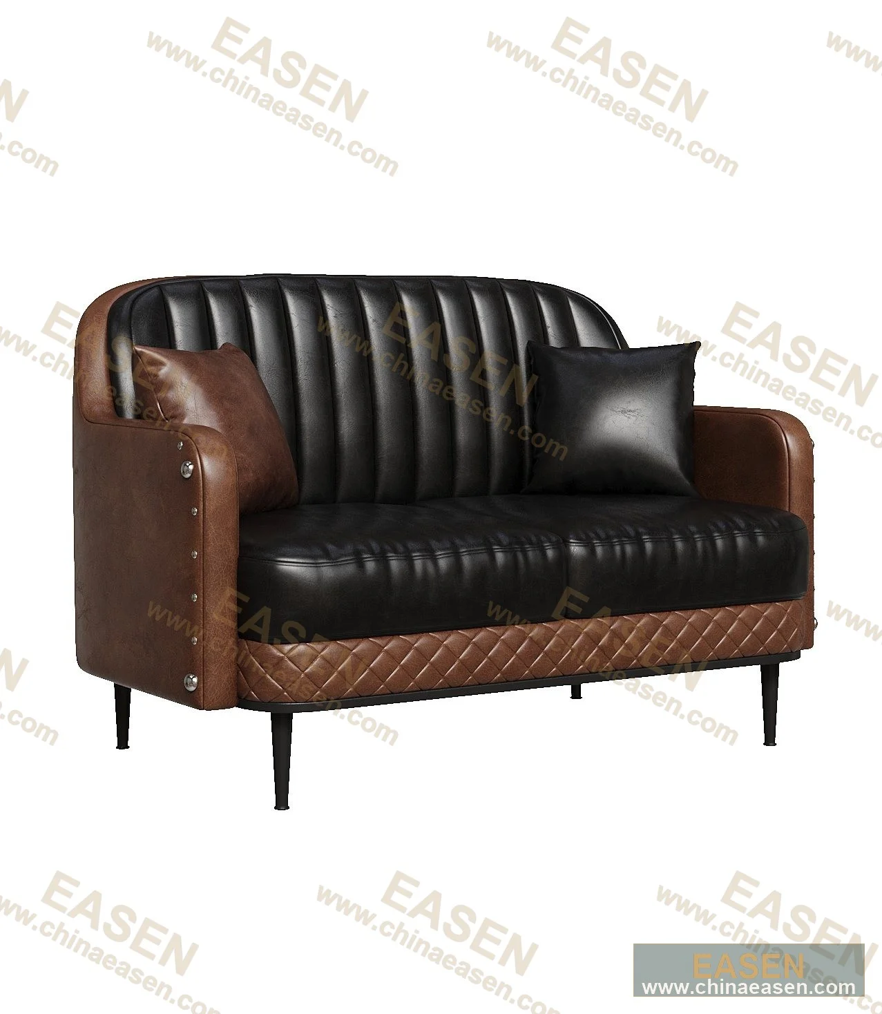 YS-B01 — Oil-Wax Leather Two-Seater Sofa, Style