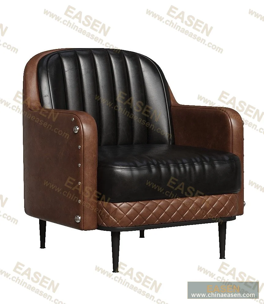 YS-B04 — Oil-Wax Leather Single Seat Sofa, Style