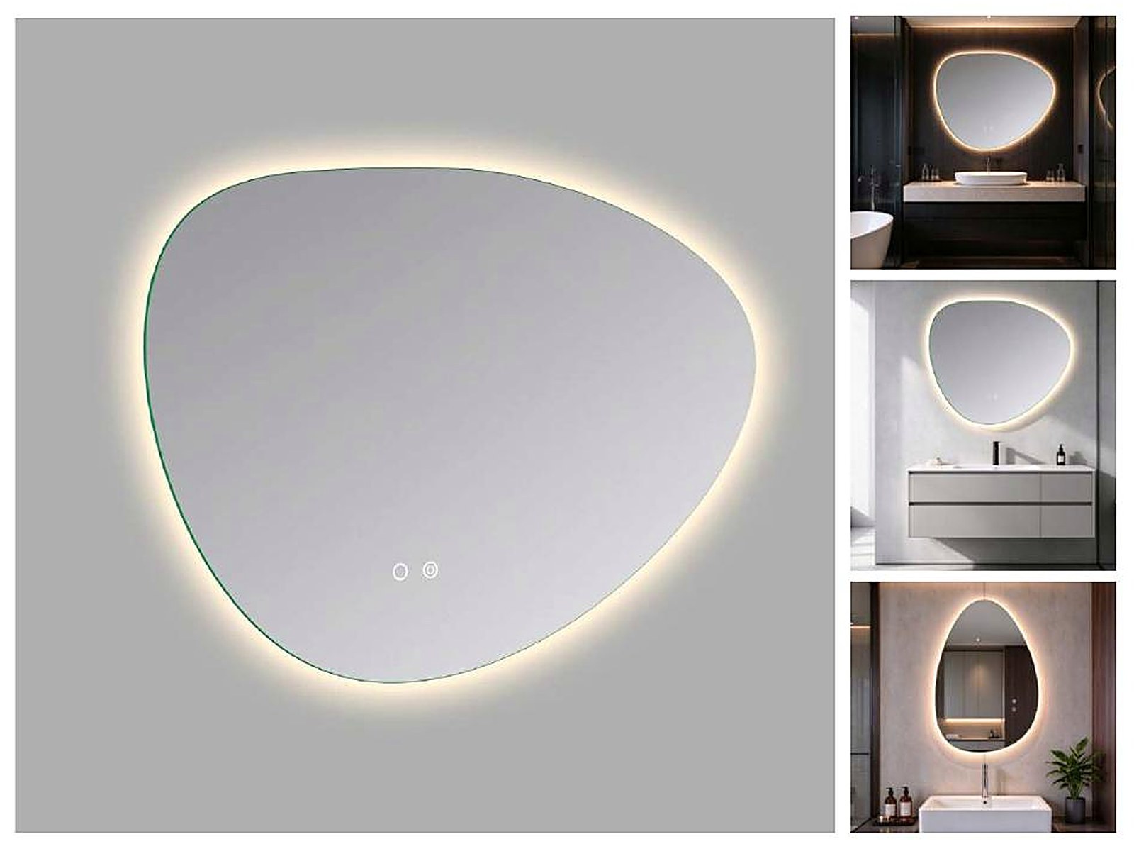 LED ogledalo Pebble