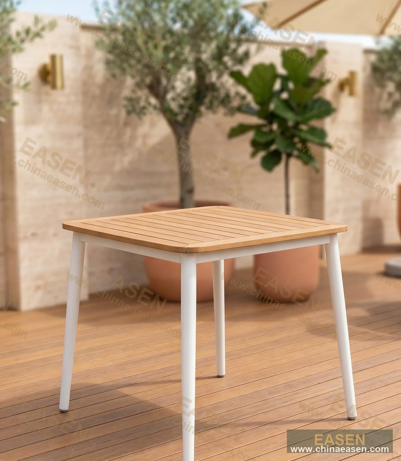 YS-O019 — Black Round-Pedestal Square Table