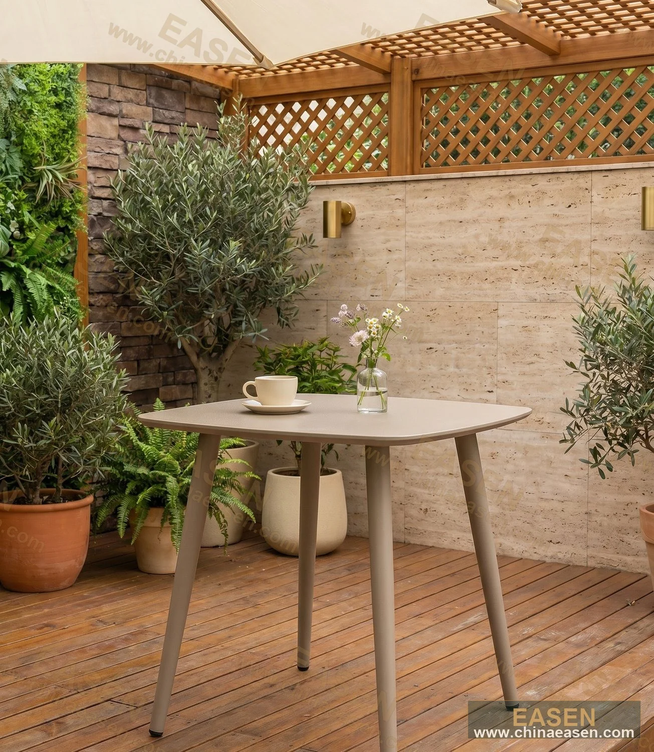 YS-O005 — Caramel Square Table