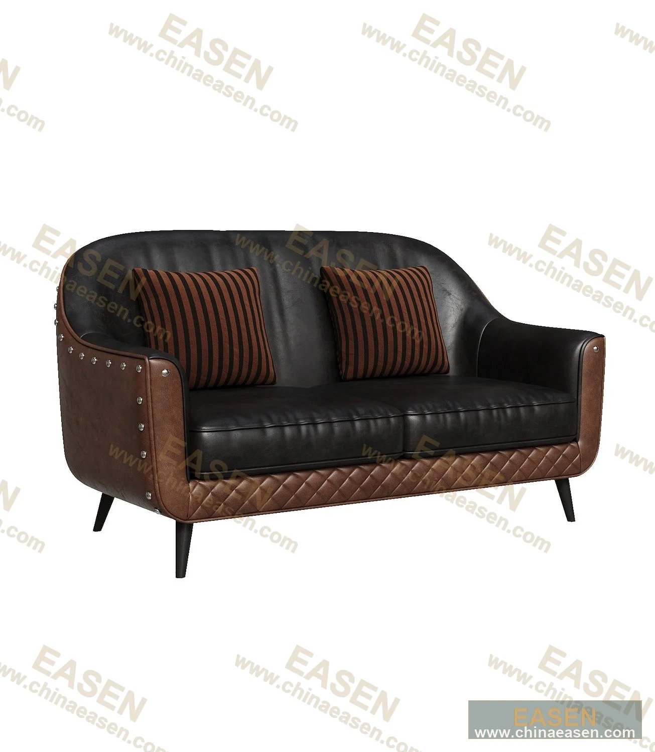 YS-B14 — Oil-Wax Leather Two-Seater Sofa, Style