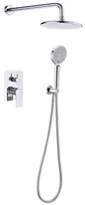 Concealed single-lever twin shower valve -Stainless steel panel DG203