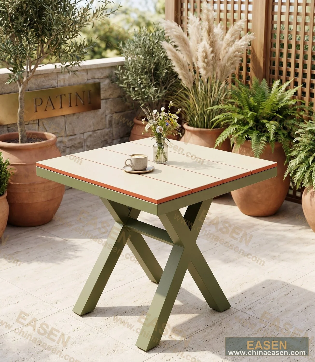 YS-O025 — Cream Wood-Plastic Green X-Base