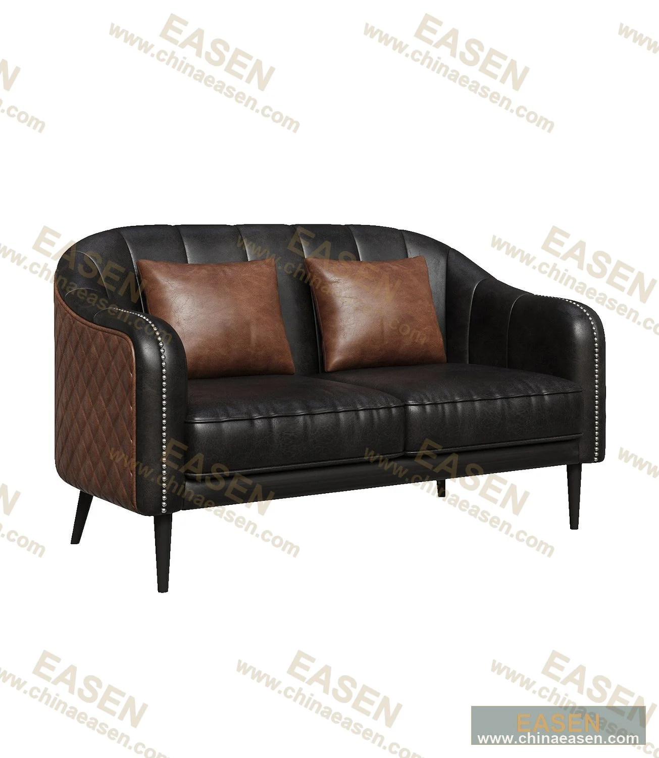 YS-B10 — Oil-Wax Leather Two-Seater Sofa, Style