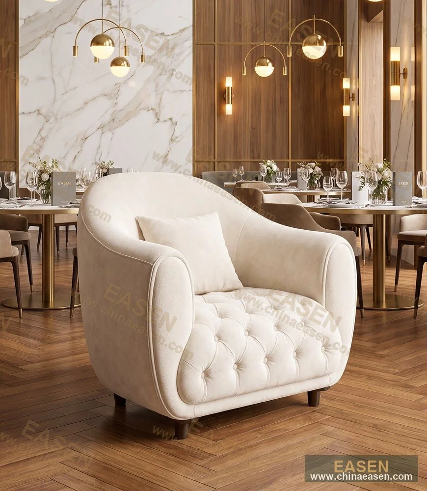 YS-D38 — Cream Velvet Dining Chair