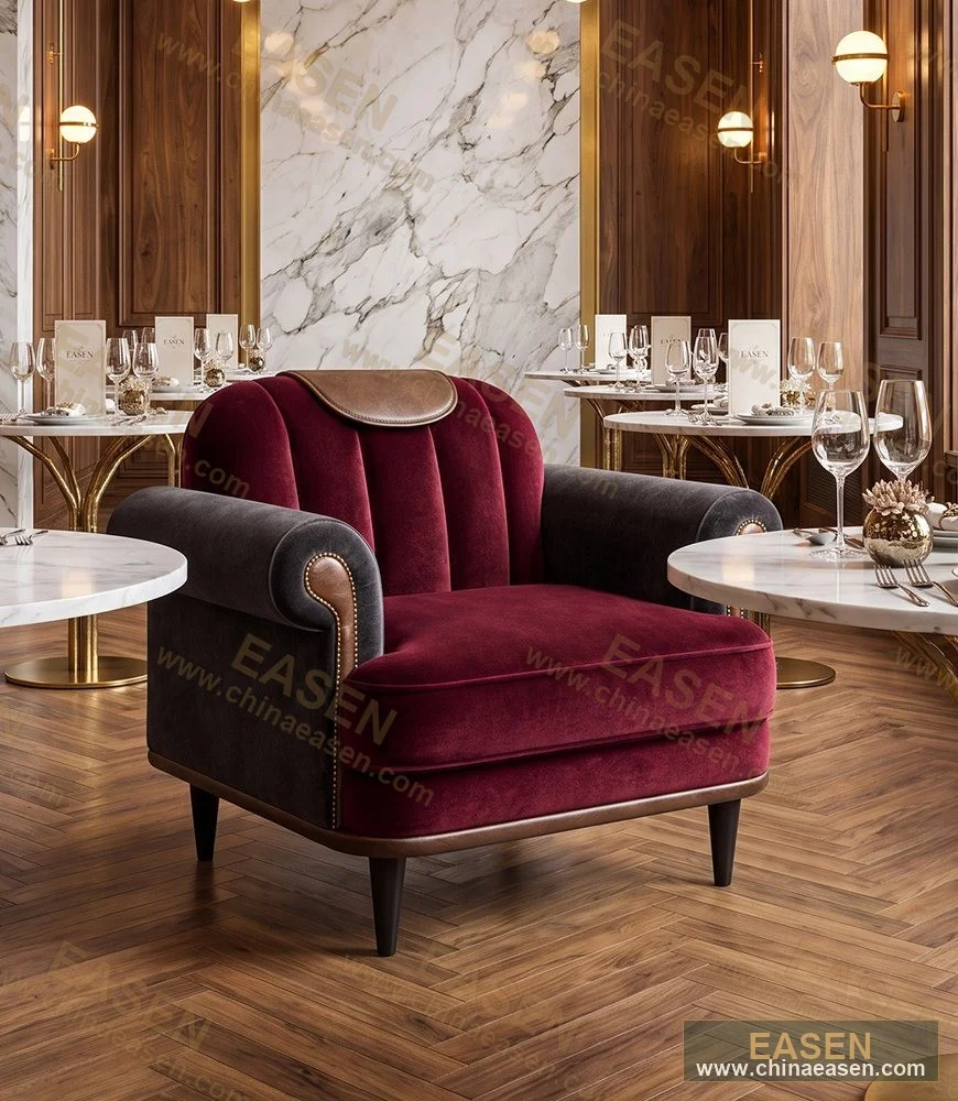YS-D44 — Blue-Grey Grey Blue Velvet Dining