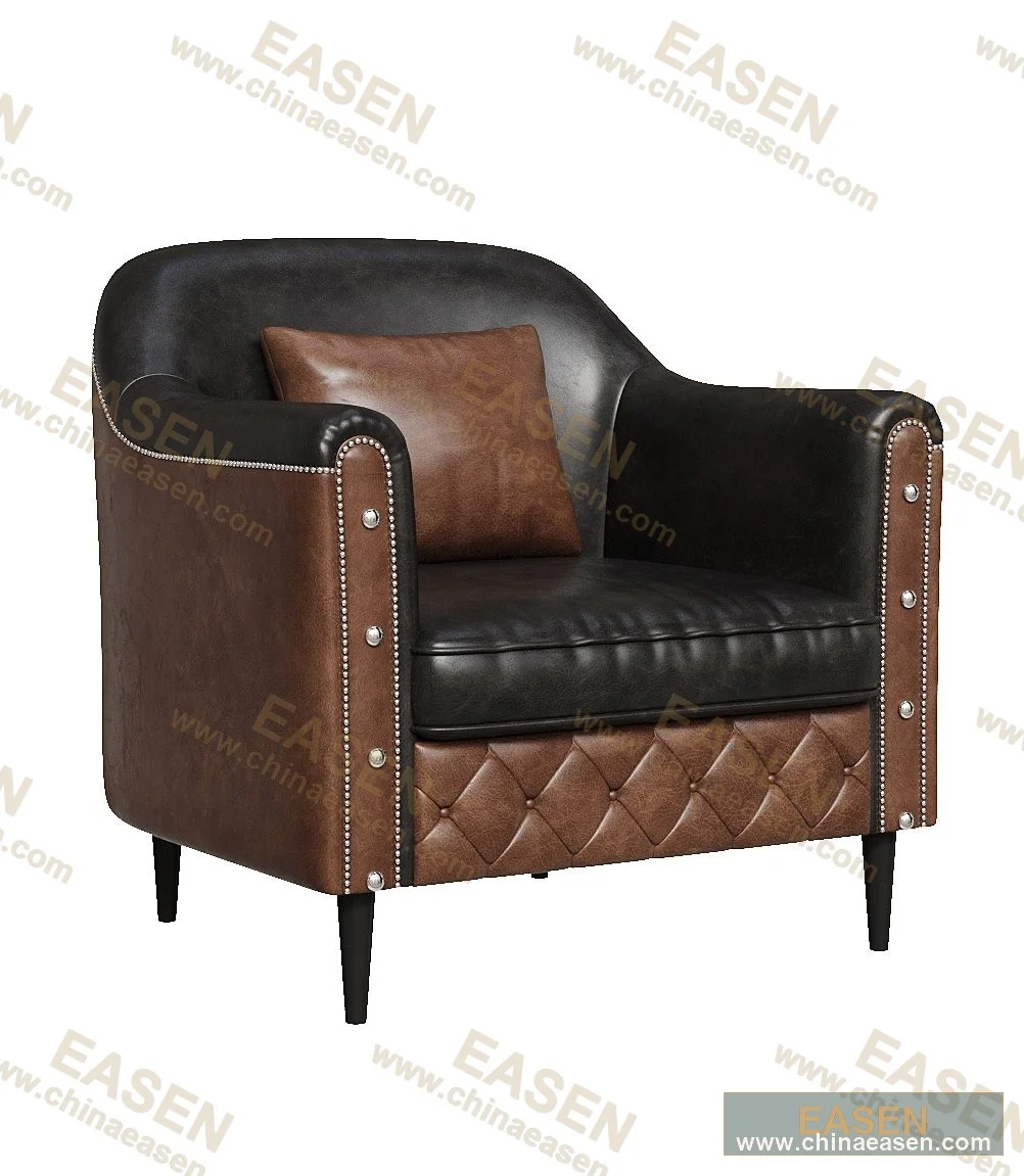 YS-B18 — Oil-Wax Leather Single Seat Sofa, Style