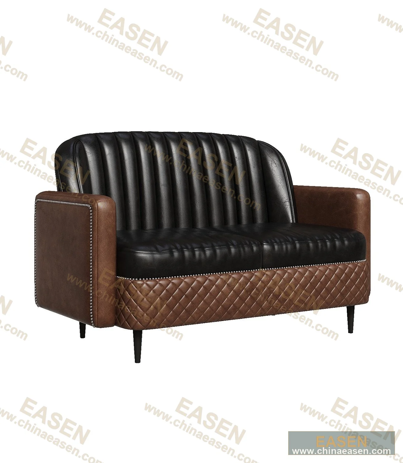 YS-B09 — Oil-Wax Leather Two-Seater Sofa, Style