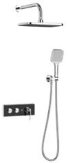 Concealed push button digital display twin shower valve DG702