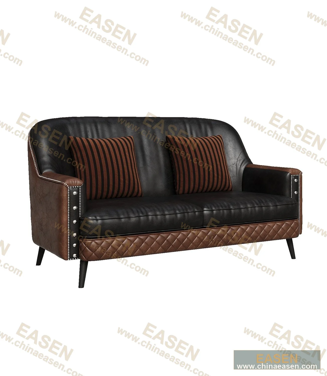 YS-B17 — Oil-Wax Leather Two-Seater Sofa, Style