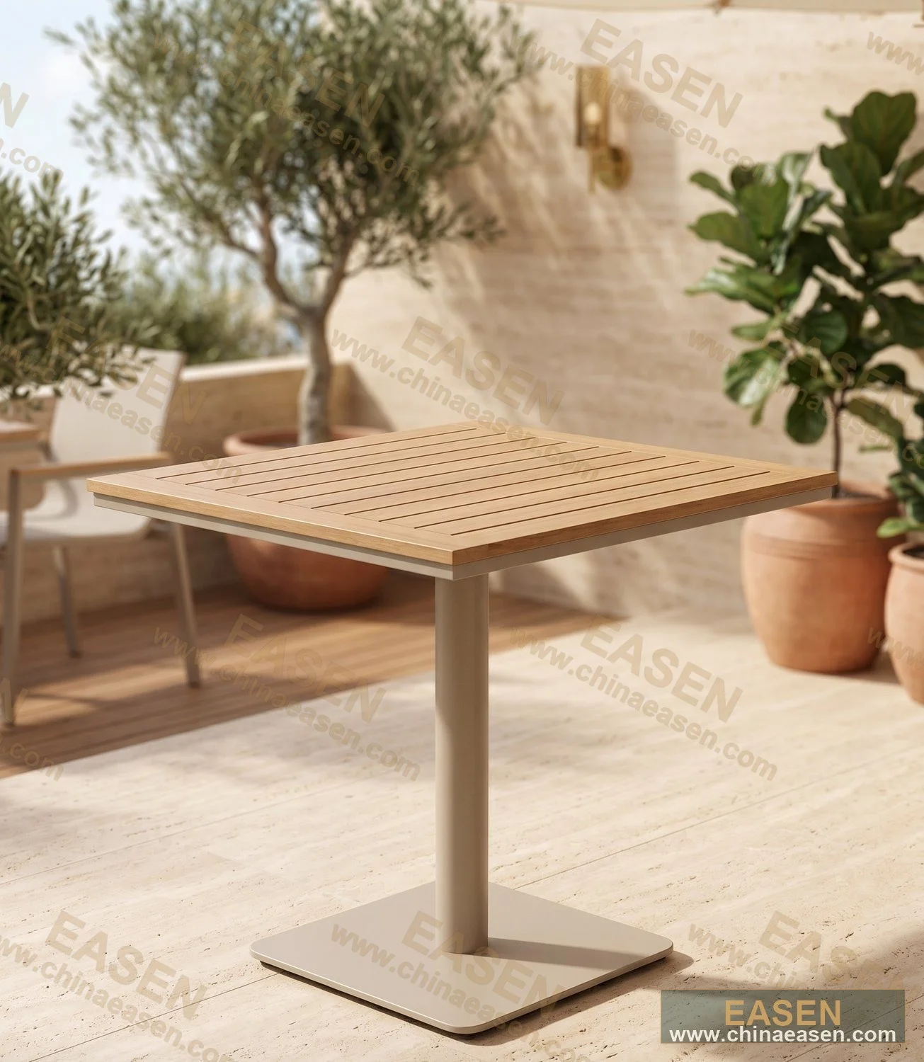 YS-O015 — Black Metal Square Table